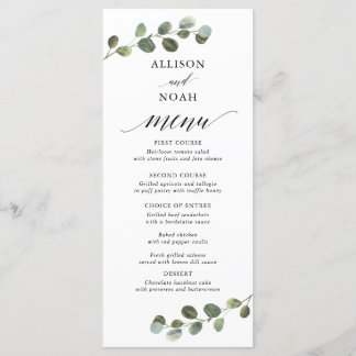 Eucalyptus verde preto, menu simples