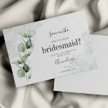 Eucalyptus Você Vai Ser Minha Carta De Bridesmaid<br><div class="desc">Proposta da Watercolor Bridesmaid Eucalyptus Script com um moderno design botânico minimalista sobre um fundo branco com a tipografia popular, você pode facilmente editar a DICA: Veja abaixo outros itens de eventos de preparação de casamento e pré-casamento, incluindo convites de chá de panela, cartas de agradecimento, etiquetas de champanhe, etc....</div>