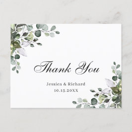 Eucalyptus Watercolor Obrigado Cartão