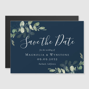 Eucalyptus Watercolor Weding The Date Magnet
