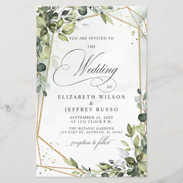 Eucalyptus Wedding Invitation (Frente)