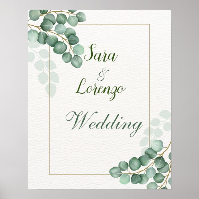 Eucalyptus Wedding Poster Watercolor (Frente)