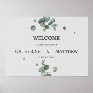 Eucalyptus Wedding Sign Poster