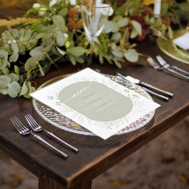 Eucalyptus Wedding Wreath Menu Sage Green ID901 (Criador carregado)