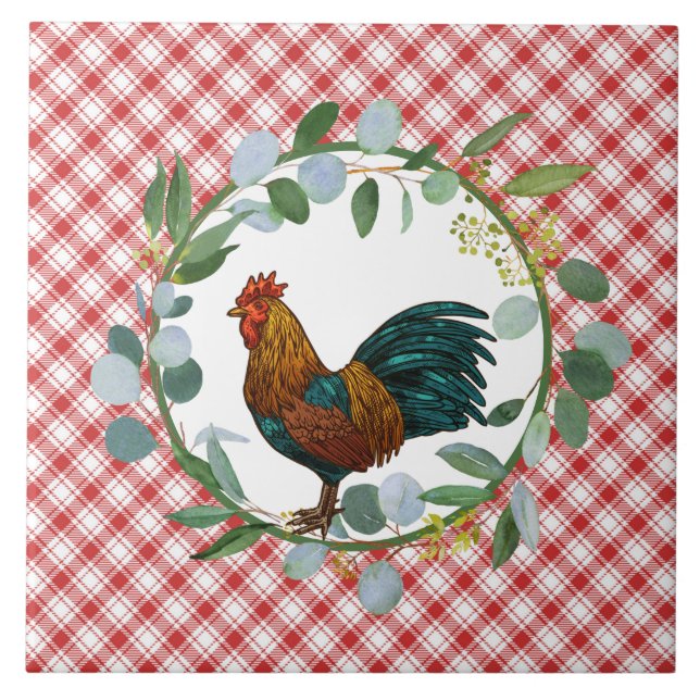 Eucalyptus Wreath & Rooster Farmhouse (Frente)