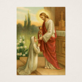 Eucarista em Todos os Cartões de Oração da Primeir