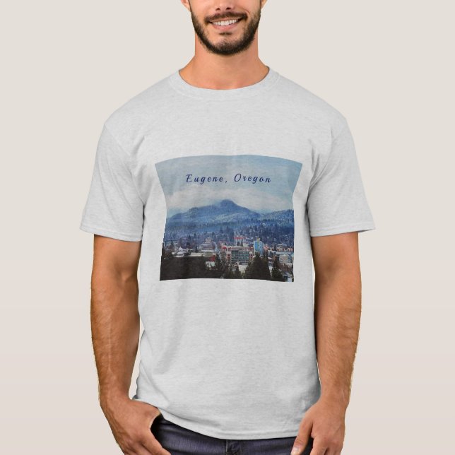 "Eugene, Oregon" Camisa T Masculina (Frente)