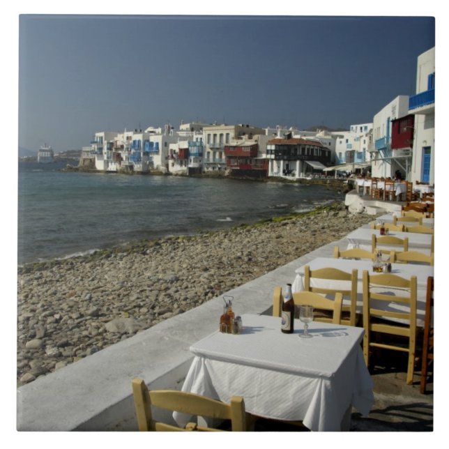 Europa, Grécia, Mykonos. Vistas da beira-mar (Frente)