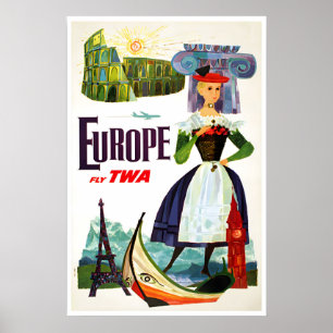Europa Impressão Viajante Europeu Arte TWA David K