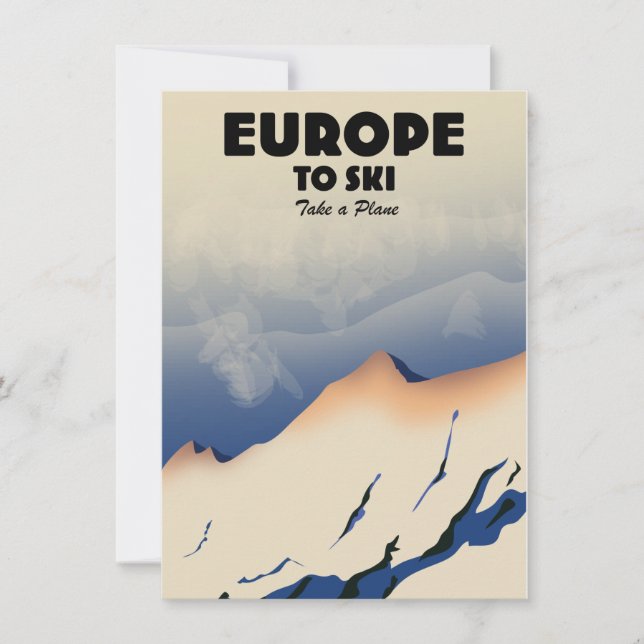 Europa para esquiar "Pega um avião" Mug de café co (Frente)