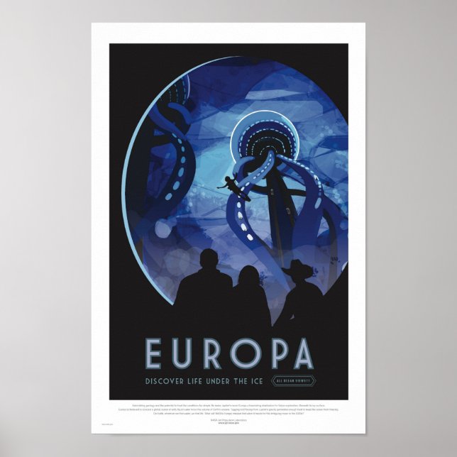 Europa Tour - Poster de Arte Viagem de Espaço Retr (Frente)