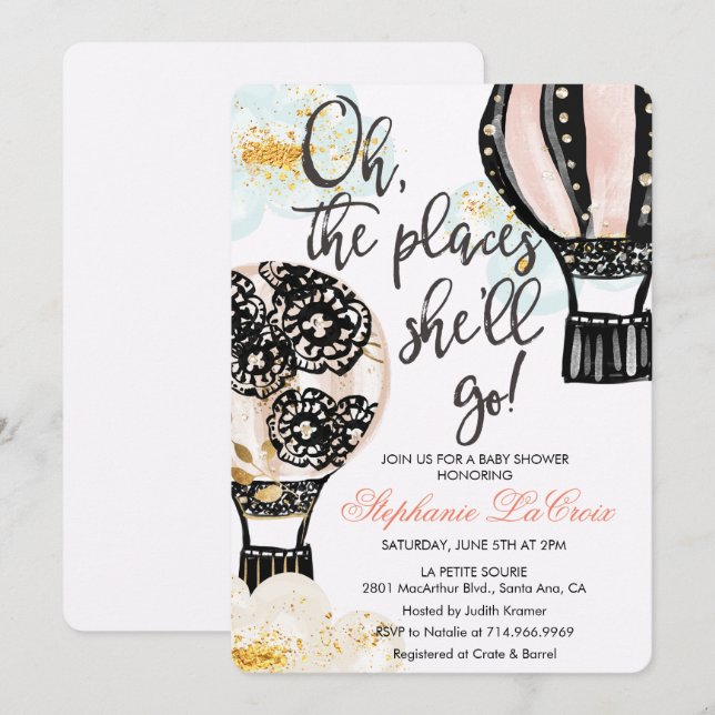 EVENTO - Convite para balão de ar quente (Frente/Verso)