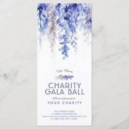 Evento de caridade da cinza azul-aquarela do menu