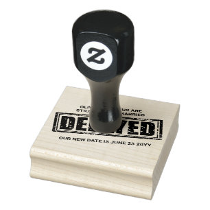 Evento de casamento atrasado com seu novo carimbo 