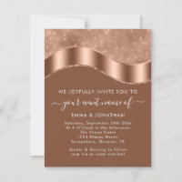 Evento de casamento Bridal Código QR Rosa Dourado 
