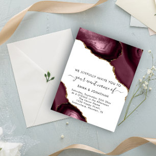 Evento de Casamento Código QR Borgonha Dourada Bra