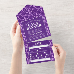 Evento de janto de gala de padrão roxo das estrel