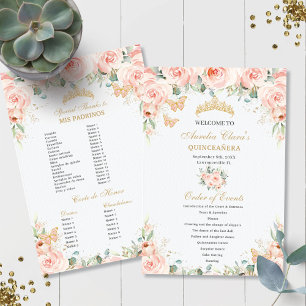 Evento Dourado Floral Cinzento Cor-de-Rosa Blush