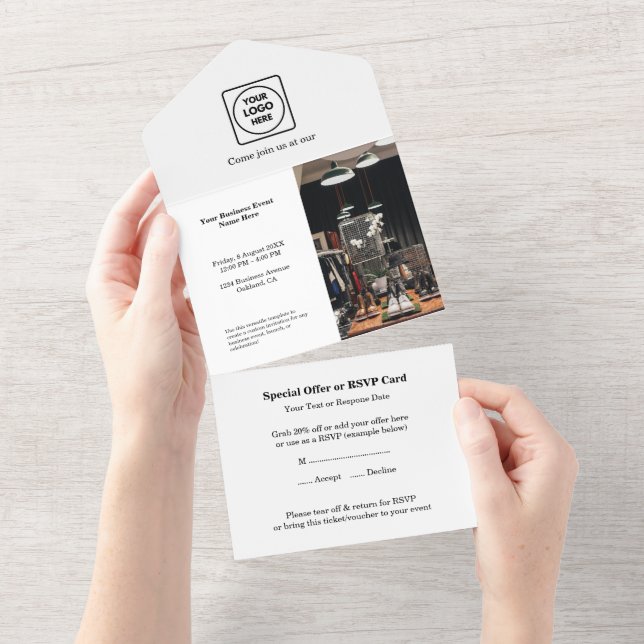 Evento Minimalista Branco | Moderno e Limpo Tudo-e (Aba destacável)