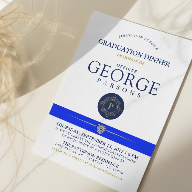 Evento Tema da Polícia | Convite Monograma Jantado (Criador carregado)