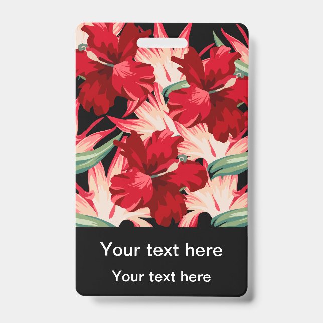 Evento Tema Tropical Havaiano E Design Crachá (Frente)