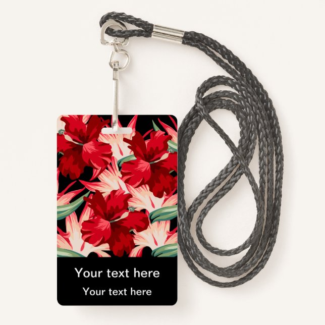 Evento Tema Tropical Havaiano E Design Crachá (Frente com cordão)