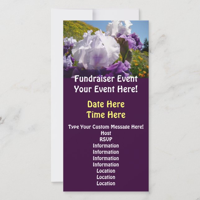 Eventos do Fundraiser Convites Personalizados Iris (Frente)