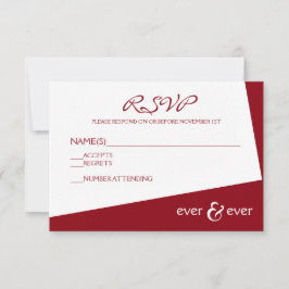 Ever & Ever Burgundy Angle - Cartão de RSVP