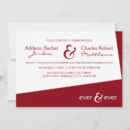 Ever & Ever Burgundy Ângulo - Convite de Casamento