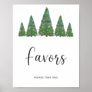 Evergreen christmas favorece Poster