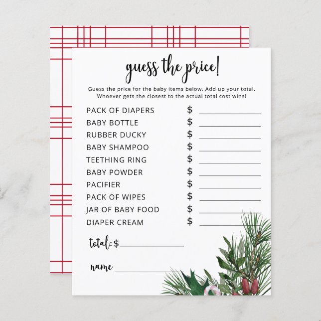 Evergreen Price Guess Game (Frente/Verso)