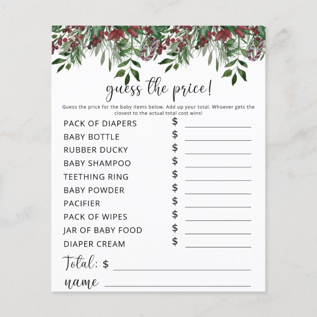 Evergreen Price Guess Game (Frente)