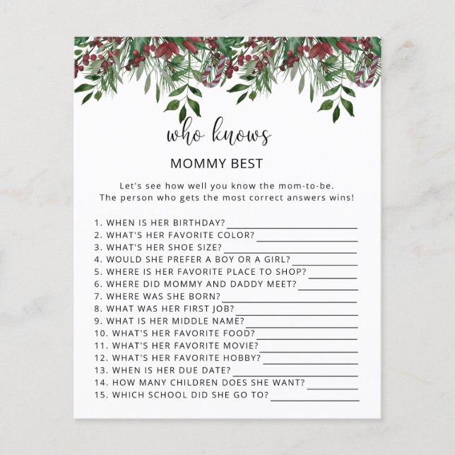 Evergreen Quem conhece melhor a mamãe (Frente)