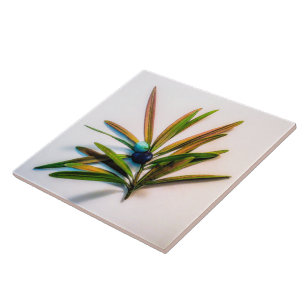 Evergreen Sprig com Azulejo de Berries