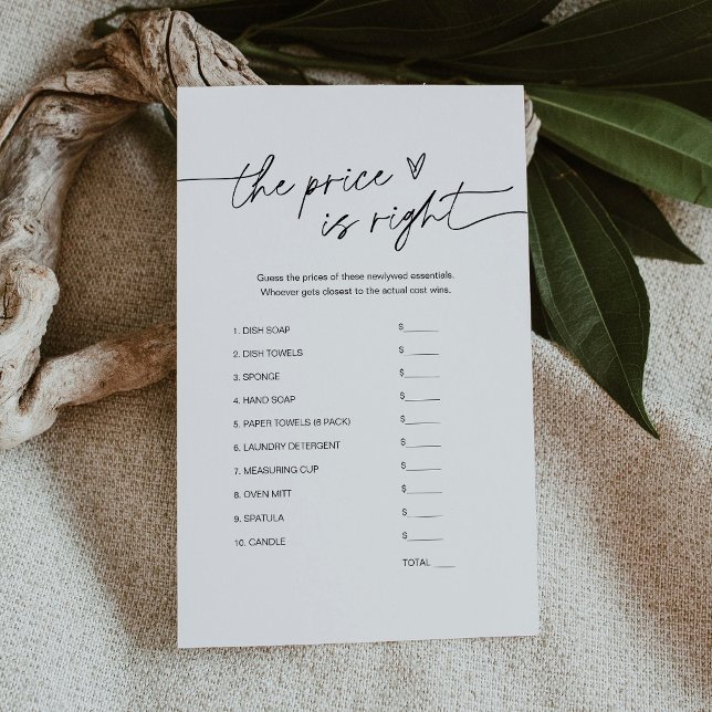 EVERLEIGH Guess the Price Bridal Shower Game (Criador carregado)