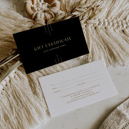 EVERLY Art Deco Black and Gold Gift Certificate