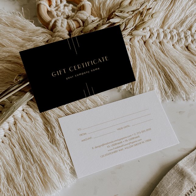 EVERLY Art Deco Black and Gold Gift Certificate (EVERLY Art Deco Black and Gold Gift Certificate)