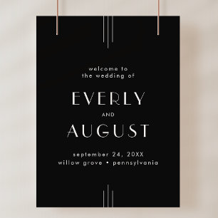 EVERLY Art Deco Black Weding Sign Poster