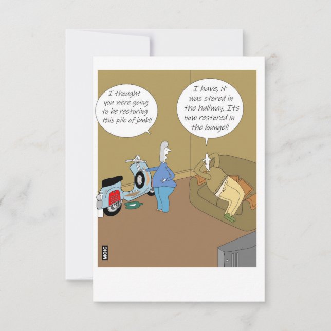 Everyday humour card for the old scooter fanatic (Frente)