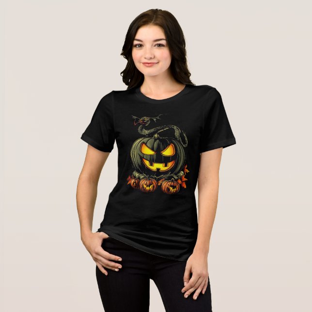Evil Pumpkin with Snake Halloween Artwork (Frente Completa)