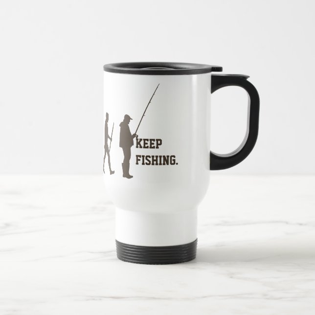 Evolução da pesca - caneca engraçada do pescador (Direita)