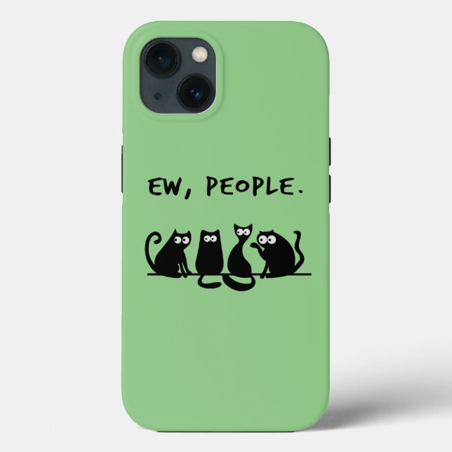 Ew People Funny Meowy Black Cats  (Verso)