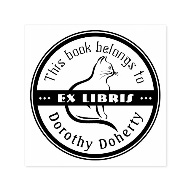 Ex-Libris | Carimbo De Autocolante De Gato (Design)