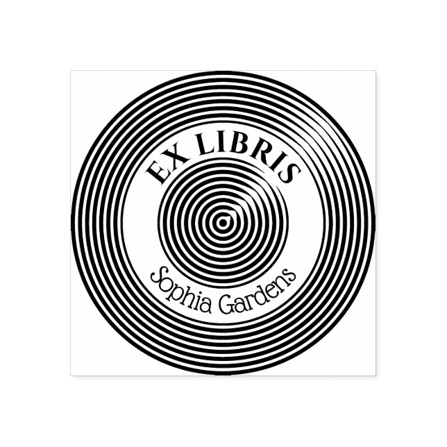 Ex Libris Circles v2 Carimbo de Borracha (Impressão)