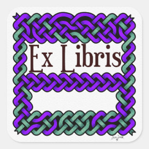 ex libris nó celta roxo etiqueta de livro