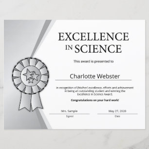Excelência Silver no Prêmio de Certificados Cientí