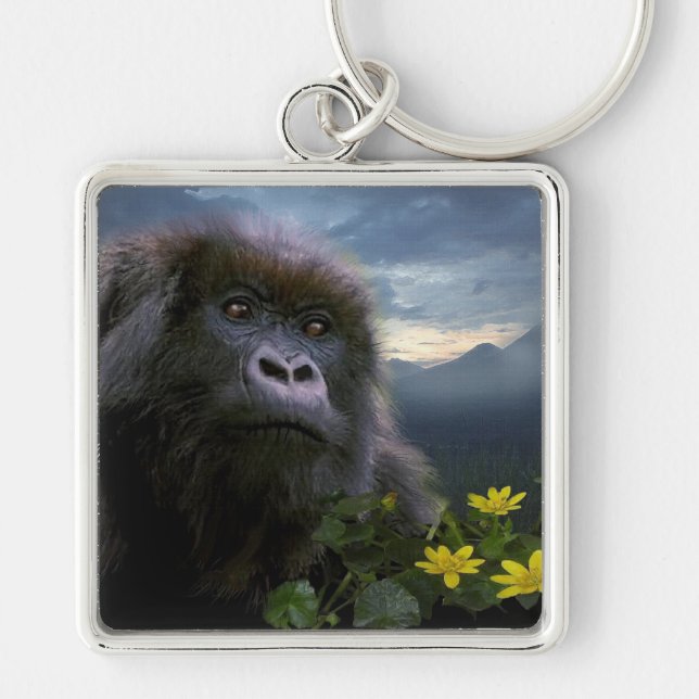 Excelente Apes Gorilla Primate Wildlife Chaveiro (Frente)
