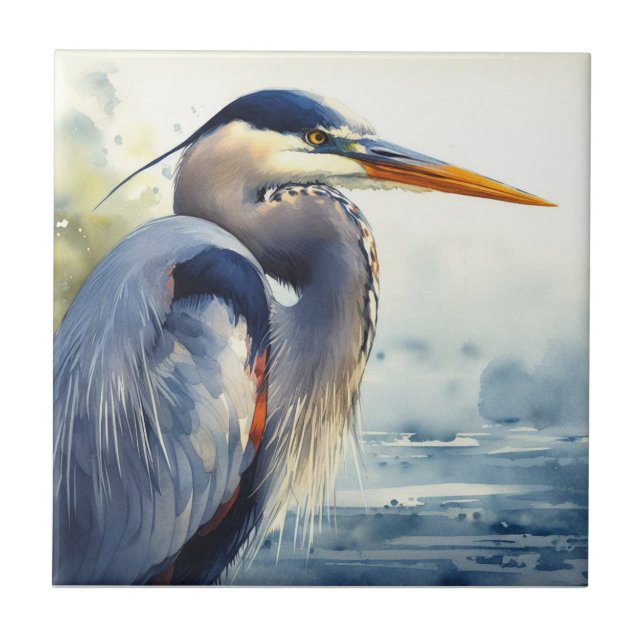 Excelente Blue Heron Wildlife Wetlands Bird Art Na (Frente)
