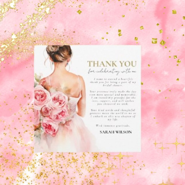 Excelente Chá de panela De Casamento Mínimo Obriga (Express your gratitude with Brett Designs' exquisite minimal wedding bridal shower thank you cards.)