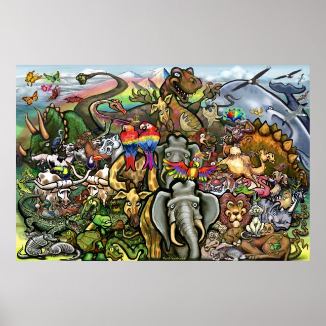 Excelente de animais e Poster pequeno (Frente)